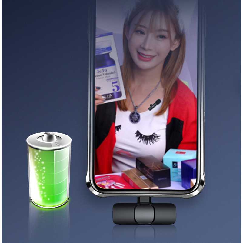 ( 100% BARANG ORI ) TaffSTUDIO Wireless Lavalier Lapel Microphone Vlogger USB Type C - HO86