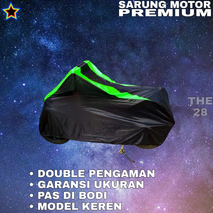 SARUNG MOTOR KAWASAKI NINJA R HITAM HIJAU BODY COVER KAWASAKI PREMIUM