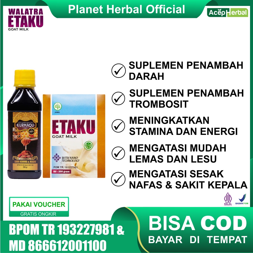 Obat Penambah Darah Atasi Anemia Lemas Dan Lesu Susu Kambing Walatra Etaku Goat Milk Plus Sari Kurma