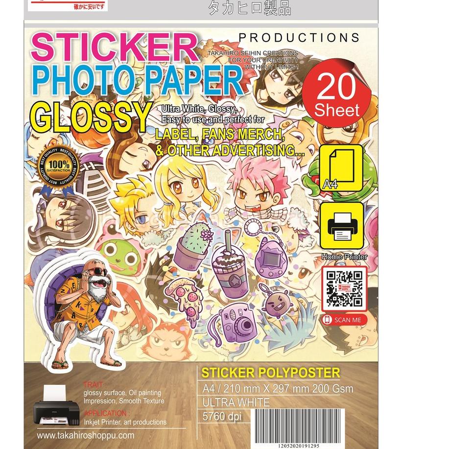 

✒✒ Kertas Sticker Glosy A4 135gsm