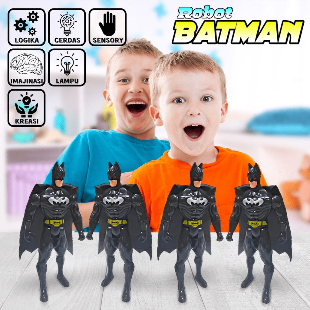 Batman Action Figure Mainan Robot Anak Laki Laki | Hadiah Ulang Tahun Anak Laki Laki | Mainan Murah