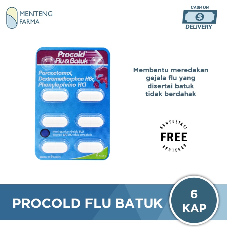 Procold Flu Dan Batuk 6 Kaplet - Obat Flu yang disertai batuk kering