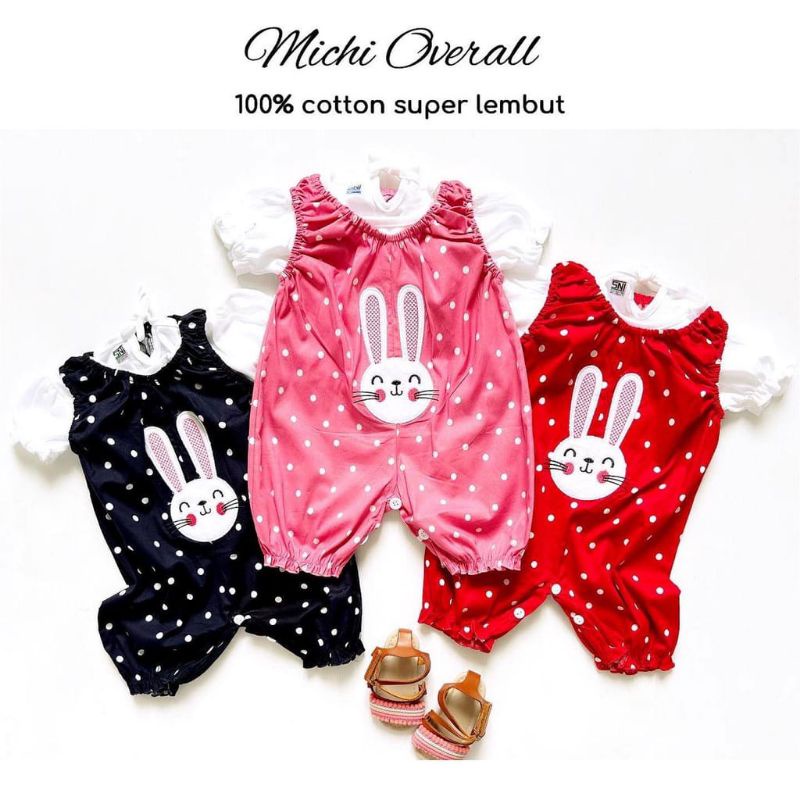 JUMPER BAYI LUCU 0-12 BULAN PEREMPUAN / JUMPER BAYI SET MICHI OVERALL INNER 0-12 BULAN BAYI CEWEK / JUMPSUIT BABYGIRL BAYI CEWEK PEREMPUAN