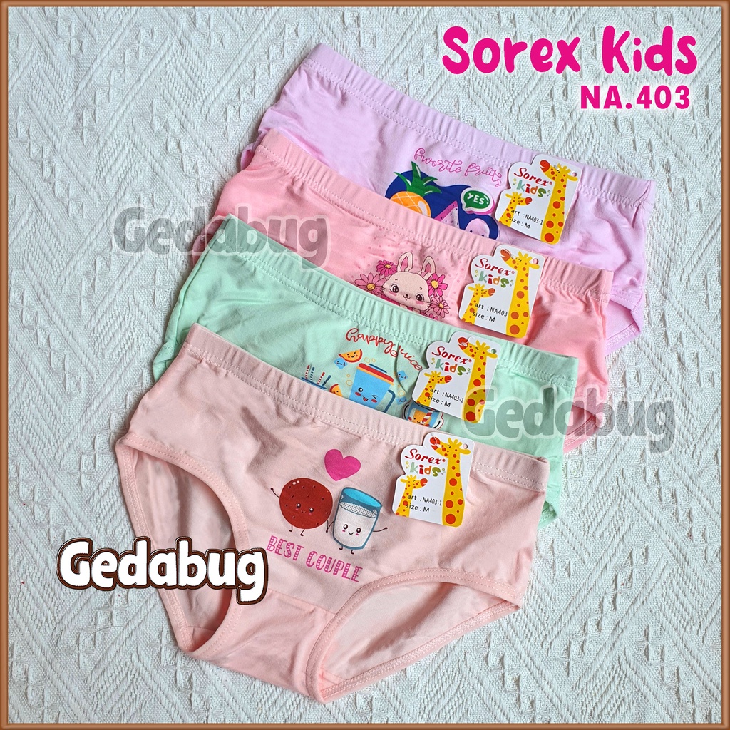 6 pcs CD Celana dalam Sorex Anak Perempuan Girl NA403 NA 403 | Gedabug