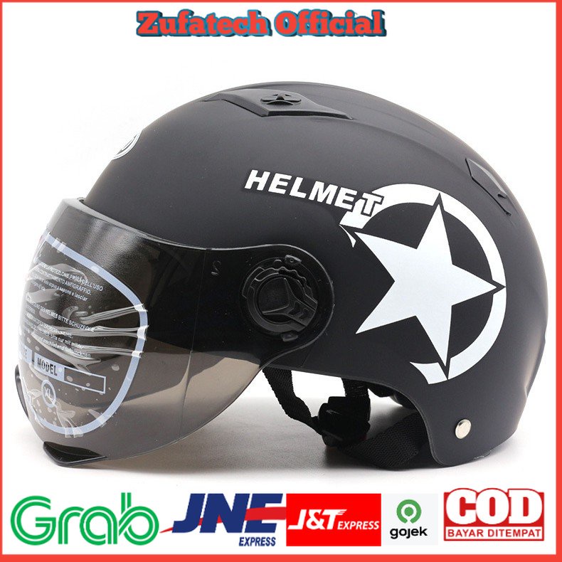ZORO Helm Sepeda Skuter Motor Elektrik Half Face - Black
