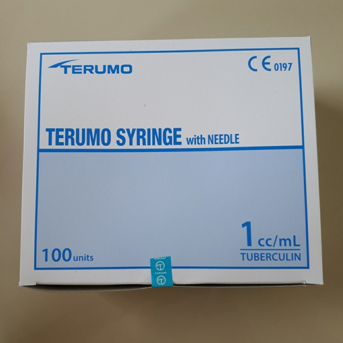 Spuit 1cc Tuberculine Terumo / Syringe 1ml Terumo