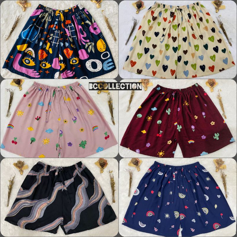 CELANA PENDEK santai PILIH MOTIF // celana pendek wanita //Celana Bali Rayon//Celana  Pendek Rayon