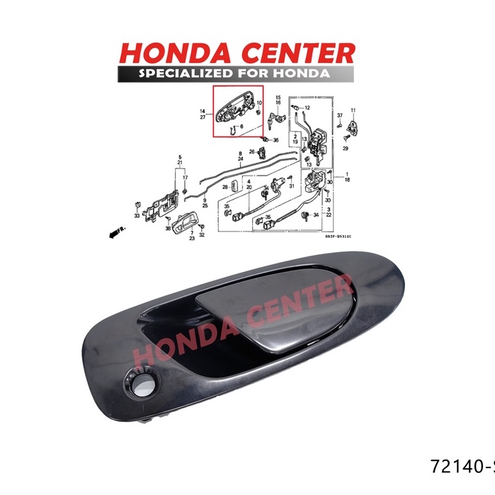handle handel tarikan gagang pegangan bukaan pintu luar depan kiri kanan honda civic genio estilo 1992 1993 1994 1995