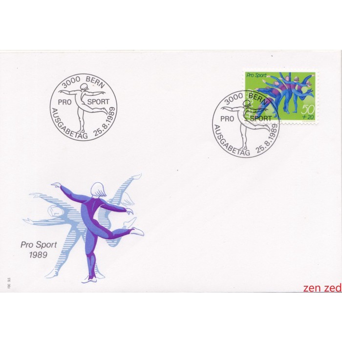 

A595 Prangko Swiss FDC 1989 Swiss National Sports Federation 1 Pcs