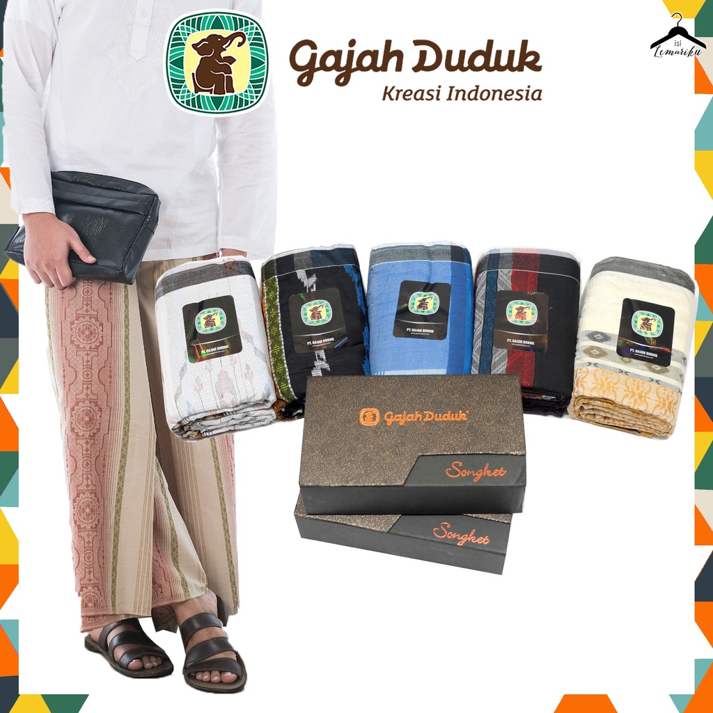 Sarung GAJAH DUDUK Songket / Sarung Tenun Pria Premium