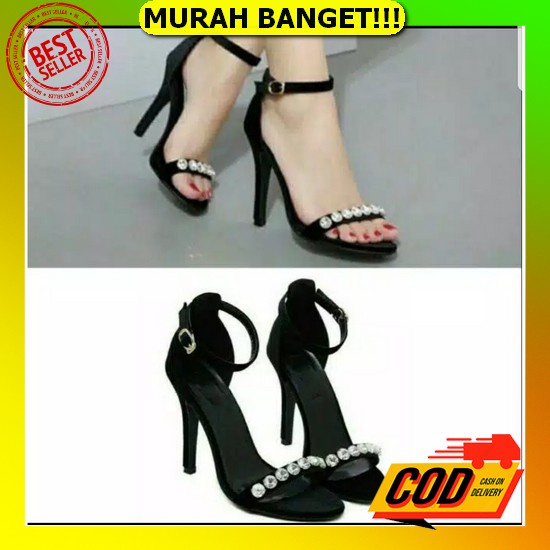 Hils Wanita Mika Kaca Heels Cantik Murah Casual Import Ak Vc572 S Gi417 Wanita Heels Jens Biru Muda 