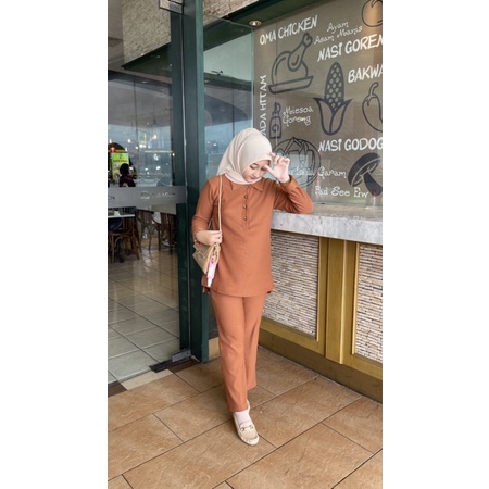 MEGA KNIT SETELAN CELANA BAGUS MURAH KEKINIAN BUSUI FRIENDLY ADA SIZE S M L XL