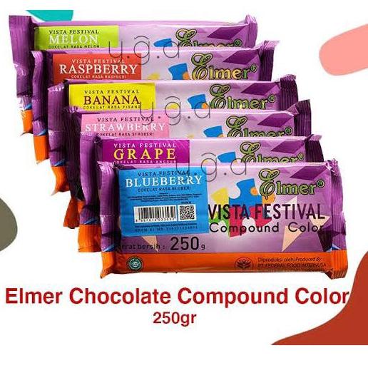 

[PRODUK SNDBH] Elmer Chocolate Compound Color 250gr / Cokelat Blok Warna 250gr P8M