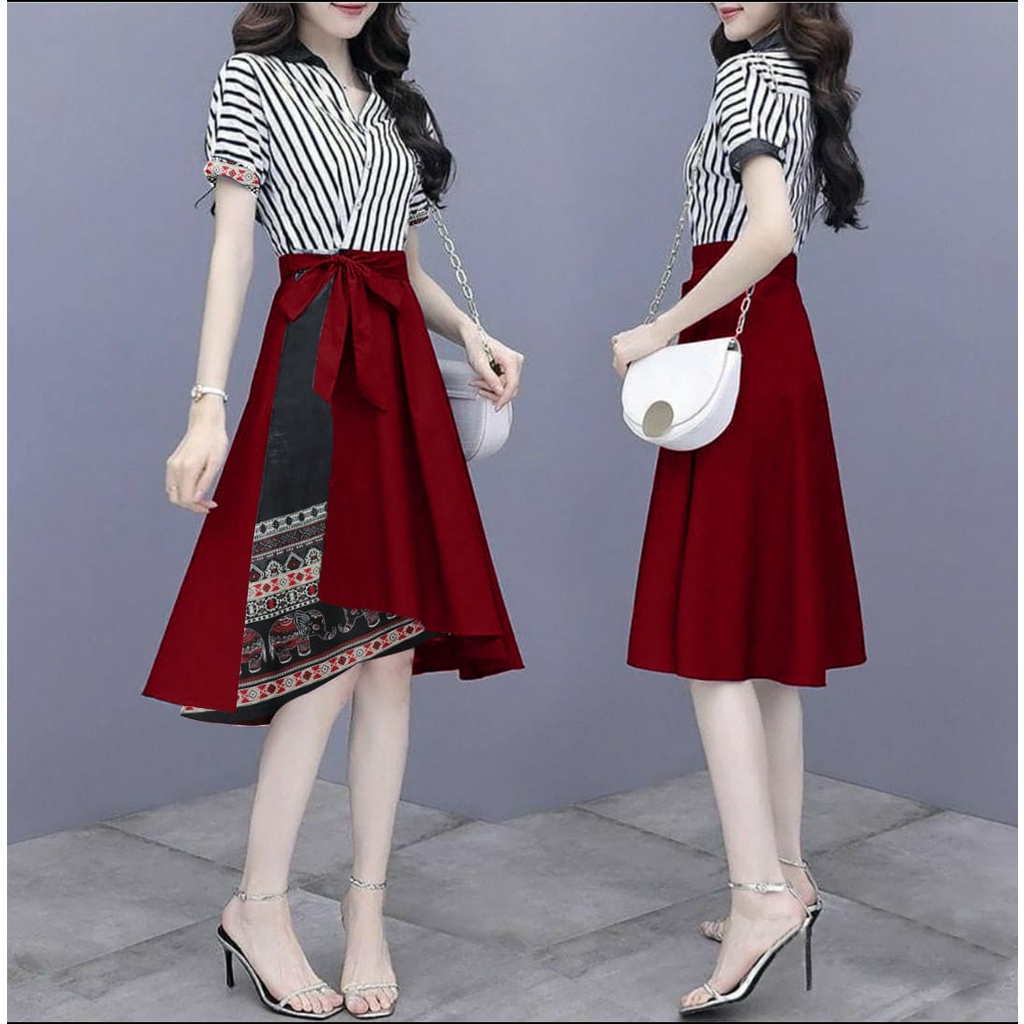 FWG - DRESS FOMILA / DRESS KOREA STYLE / DRESS WANITA / BAJU DRESS WANITA BARU / DRESS / DRESS MOTIF