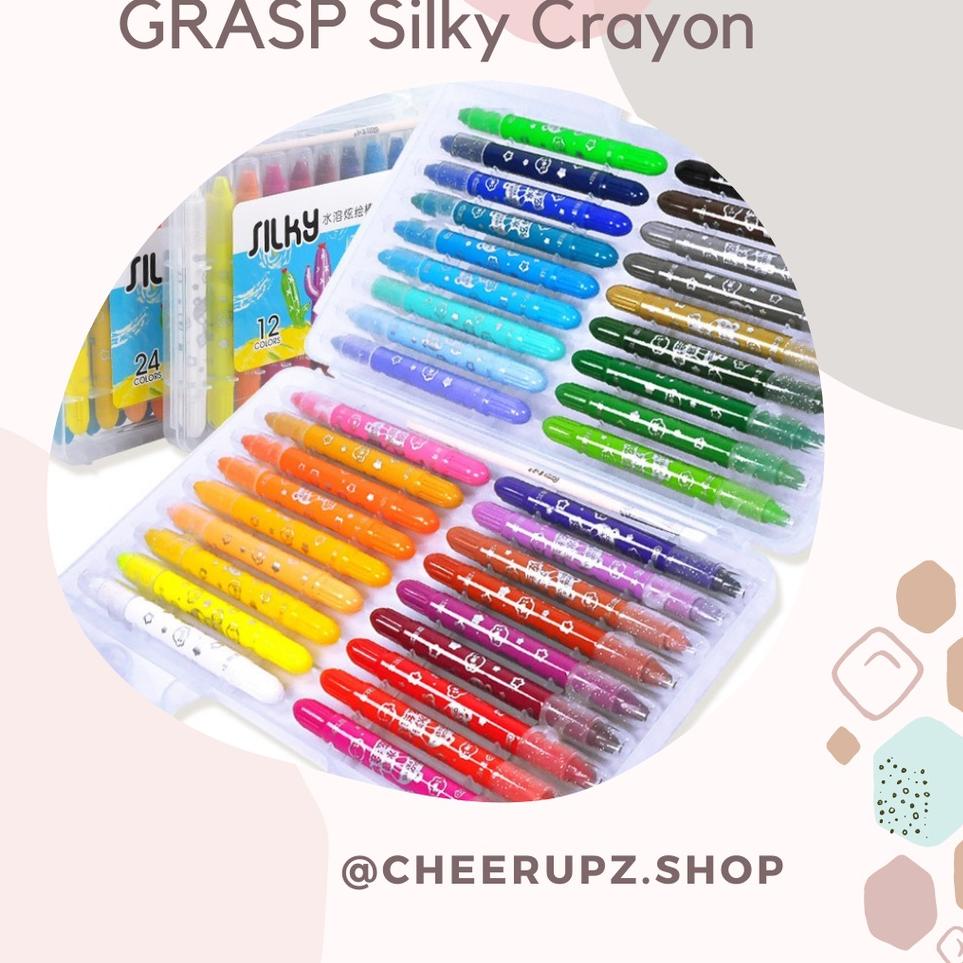 

[Q-P7P[㊚] GRASP Silky Gel Crayon Washable / Crayon Warna / Krayon Anak / Coloring Pen langsung kirim