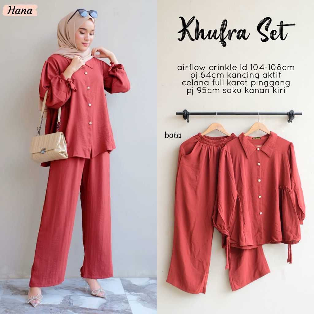 KHUFRA SET BLOUSE POLOS ORI HANA