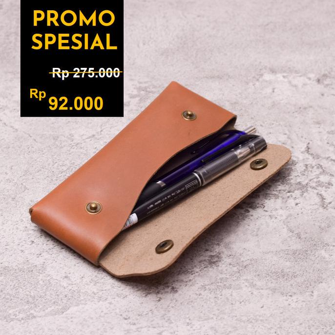 

sarung tempat pulpen pensil dari kulit sapi asli leather pencase vol 1