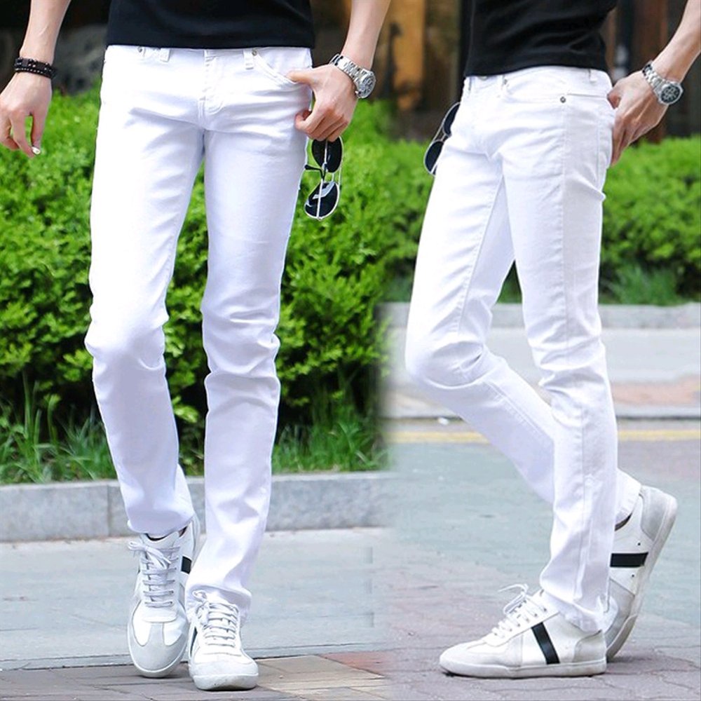 Celana Jeans Pria Denim Celana Pensil Cowok Hitam Celana Jeans Panjang Pria Slim Fit jo