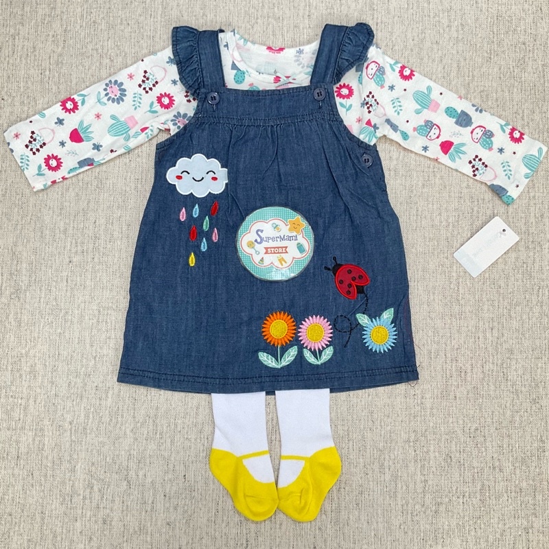 Catell love Overall Dress Legging set 3in1