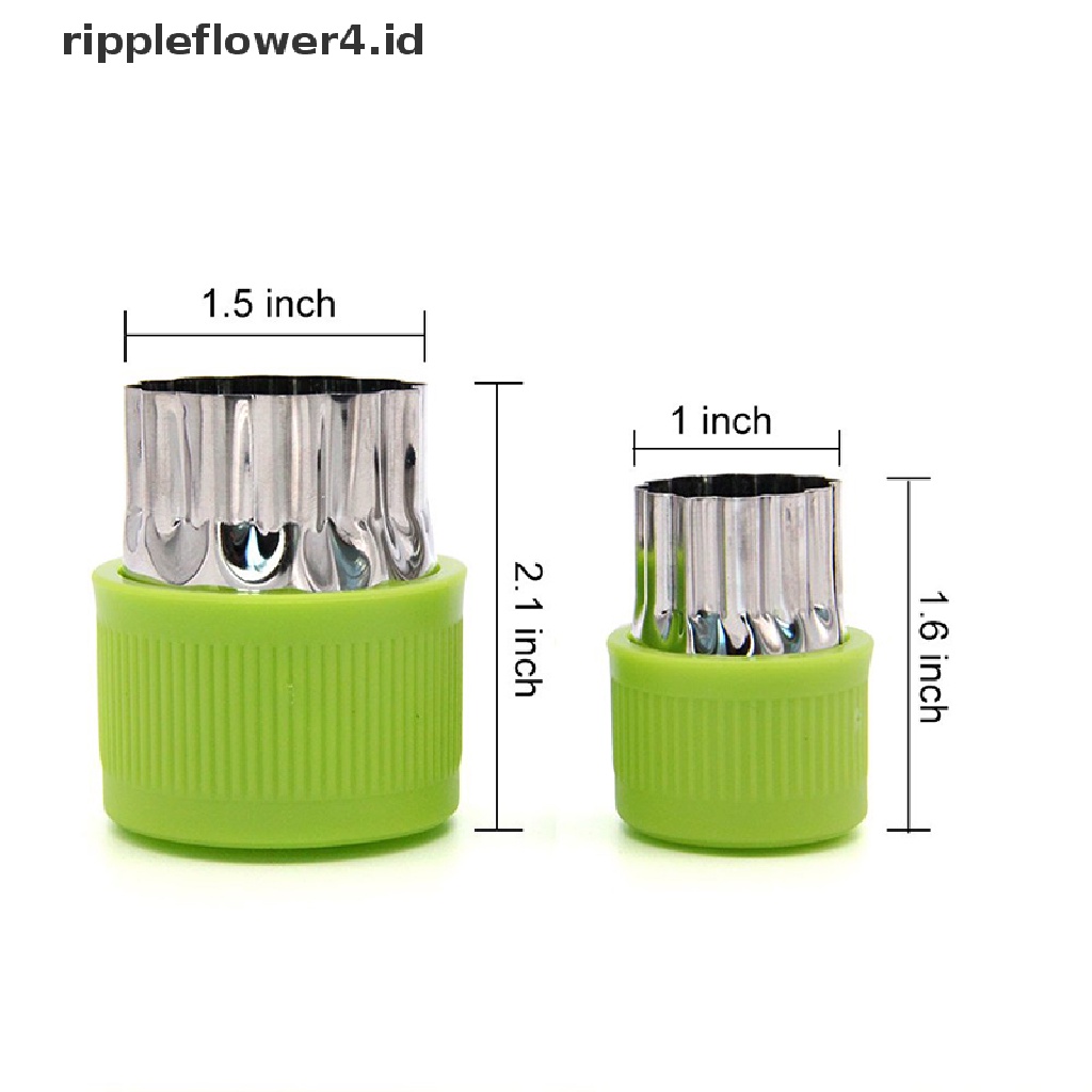 {rippleflower4.id} 6/9pcs Alat Masak Portable Pemotong Sayuran Gagang Plastik Stainless Steel Buah Cutg Die Gadget Dapur~