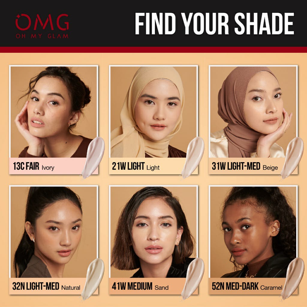 OMG OH MY GLAM Coverlast Liquid Foundation High Coverage SPF20 PA+++