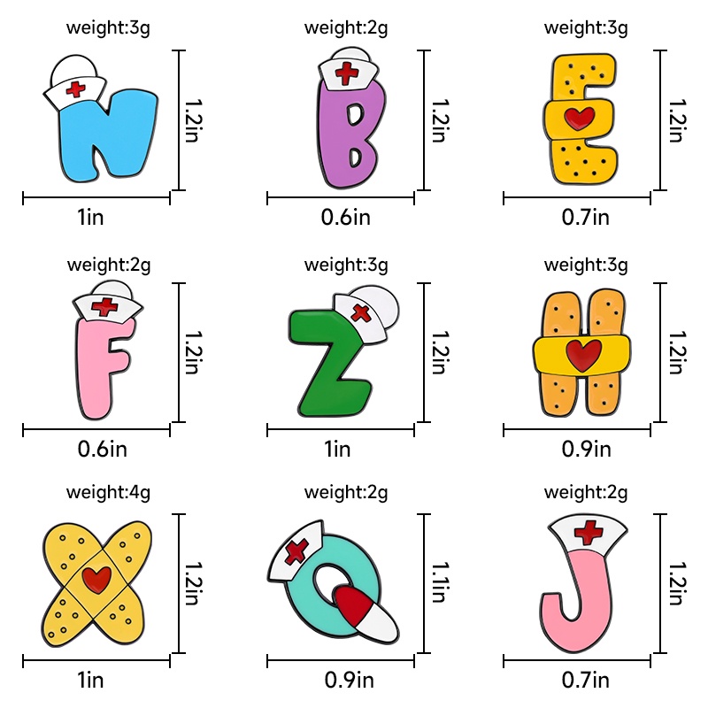 Kartun Alfabet Medis Bros Stetoskop Pin Hadiah Untuk Teman Kostum Aksesoris Perhiasan
