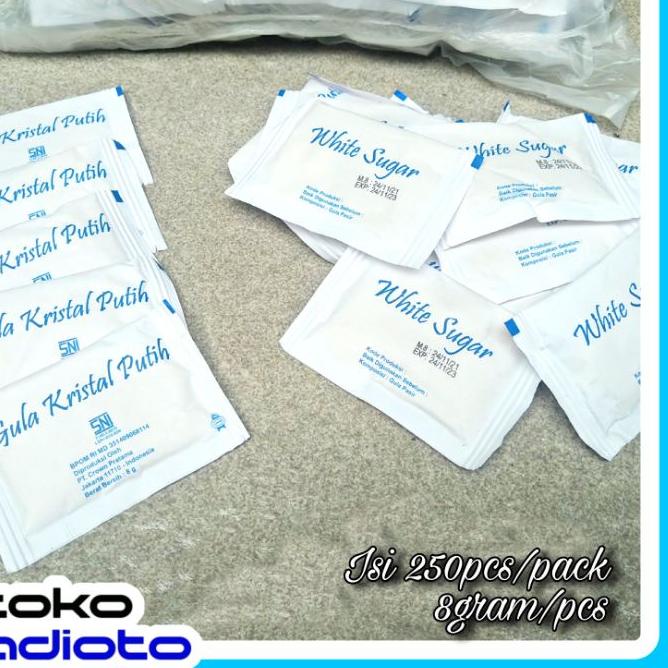 

FREE ONGKIR!MURAH Gula Putih Kristal 250pcs / Gula Kemasan Stick / Gula Pasir Kristal / Gula Kristal / Gula Sachet / White Sugar|SQ6