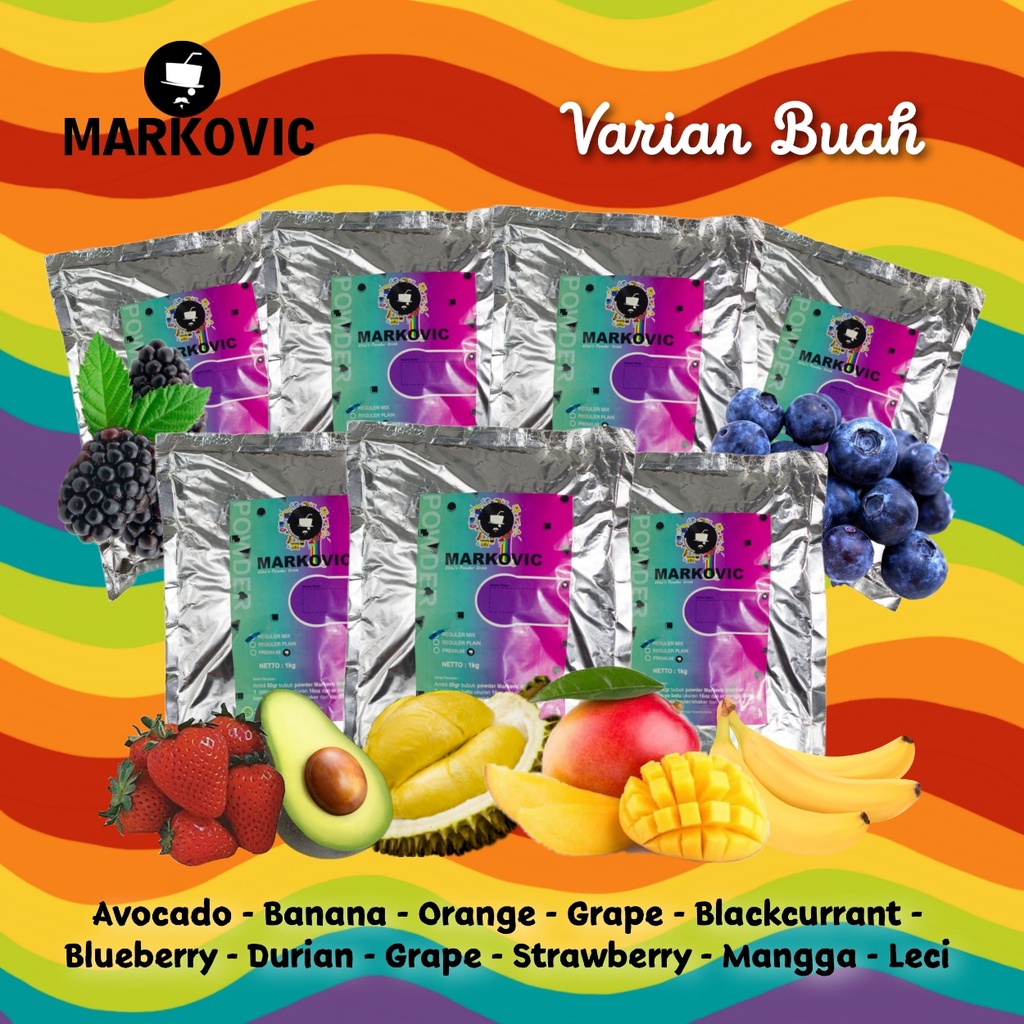 

Powder Bubuk Minuman Markovic Varian Buah 1 kg