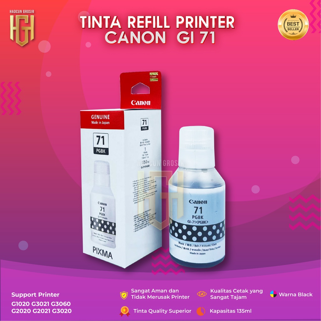 Tinta Canon Gi 71 Black Tinta Printer G2021 G1020 G2020 G2060 G3020