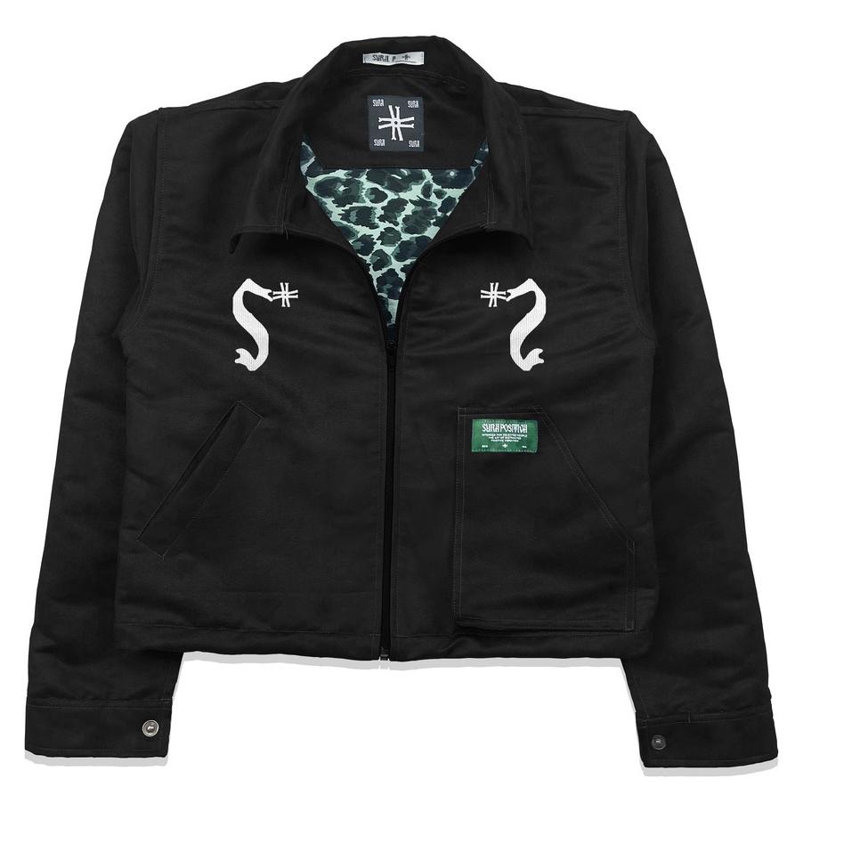 Murah Sura Positiva - Crop Work Jacket (Conny) Black