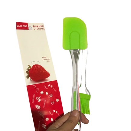 FM - Spatula + Kuas Silikon Jumbo / Spatula Bening Serbaguna