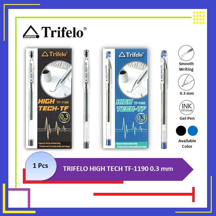 

TRIFELO High Tech TF-1190 Gel Ink Pen - Pulpen Tinta Jel 0.3 mm - 1 Pcs