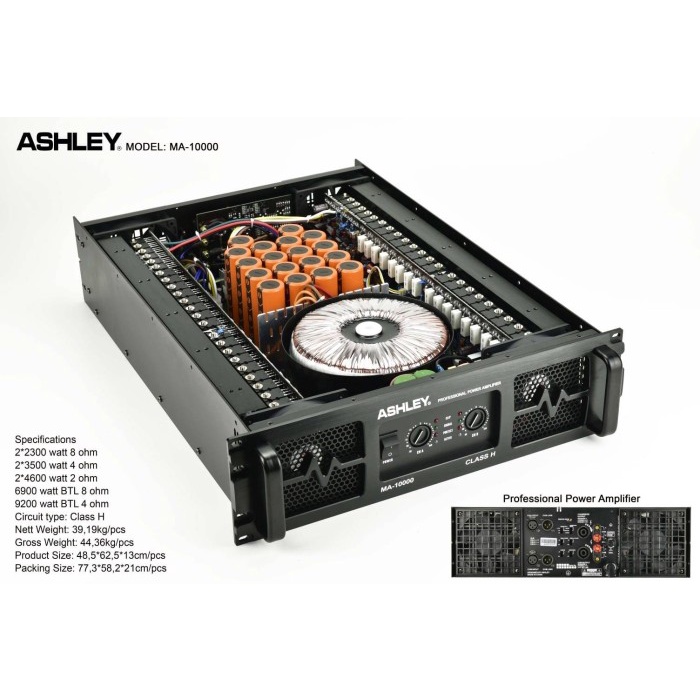 power amplifier ashley ma10000 ma 10000 original
