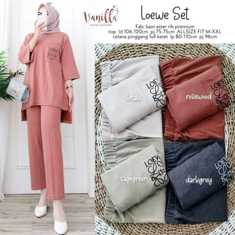 Loewe Setelan Wanita by Vanilla Hijab Clothing