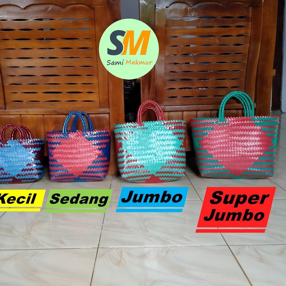 

ㅓ Tas Anyaman Plastik KACA Kilap / Tas Belanja / Tas Anyam / Tas Hajatan / Tas Souvenir/ Tas Parcel ㅢ
