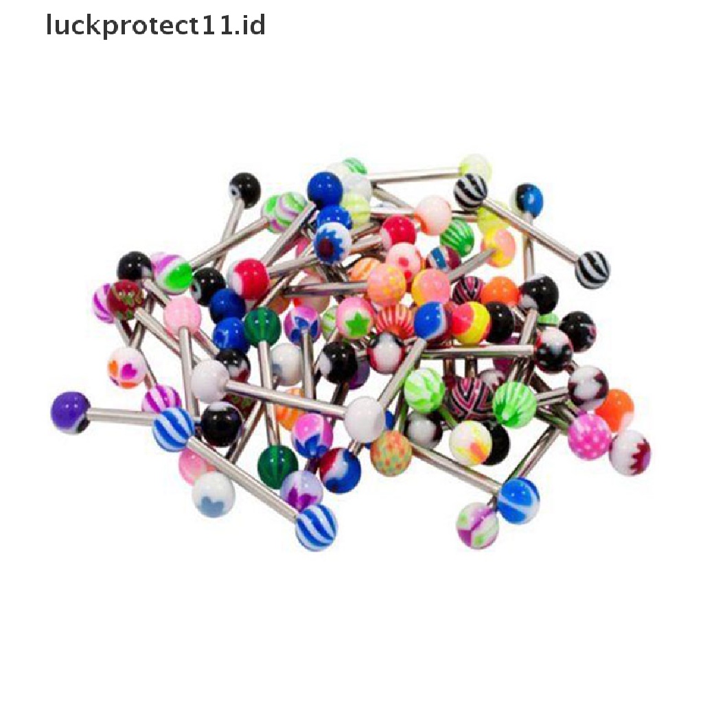 /Fashion Hot//// 10.30.50campur Akrilik 316L Lidah Nipple Bar Cincin Barbel Perhiasan Tubuh.