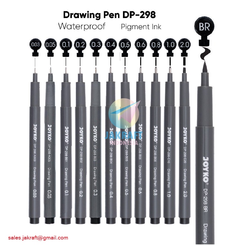 Jual Drawing Pen JOYKO DP298 Tinta Pigment Anti Air Koleksi Semua