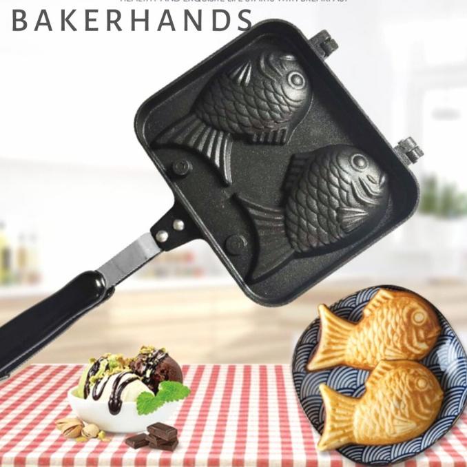 Cetakan taiyaki ikan/taiyaki pan/fish waffle pan /cetakan waffle
