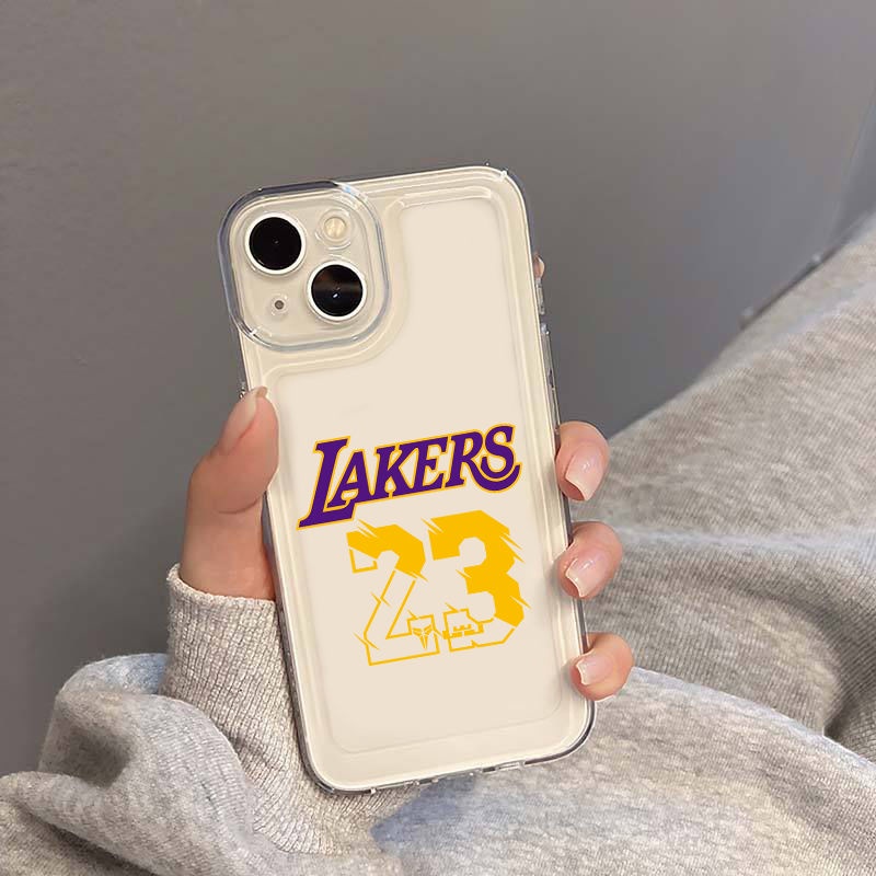 IPHONE Kaos Lakers23# 24# Soft Phone Case Kompatibel Untuk Casing Iphone14 11 13 12 Pro XS Max X XR 7 8 6 6S Plus Cover TPU Transparan Shockproof