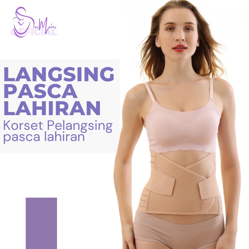 Korset Pelangsing Perut pakaian Dalam Wanita Stagen Korset Pengencang Perut Ready Warna Cream Beige