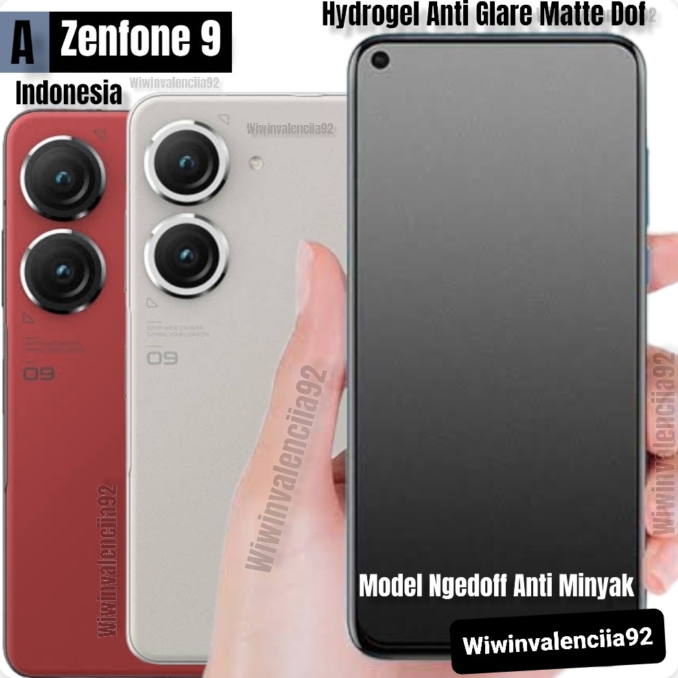 Hydrogel Matte Anti GLARE ASUS Zenfone 9 [Indonesia] Zenfone 8 8FLIP 7 7Pro 6 5Z 5Q 5  Hidrogel MATE DOF Bagian Front Depan layar Tanpa List Hitam Black Full Cover Back Belakang Casing Jely Ful Covergel 2022 4G 5G 5 Q Z Zenfone9 New Baru DOFF Gelap CLEAR