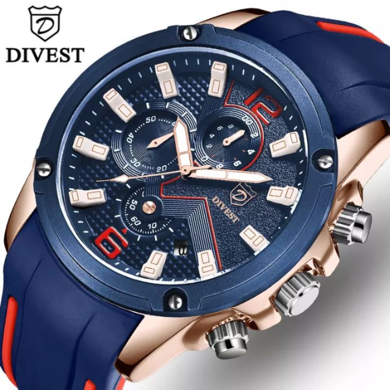 DIVEST jam tangan konograf pria, arloji pria - Jam tangan keren, murah, anti air