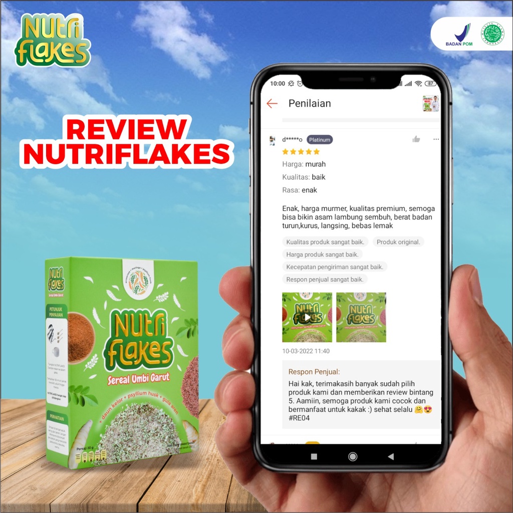 Nutriflakes Original - Minuman Umbi Garut Solusi Atasi Asam Lambung Maag Kronis Gerd Suplemen Makanan Diet