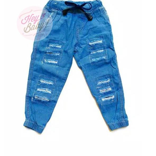 READY heybaby JOGER JEANS RIPPED AA3 jogger denim / pakaian anak / grosir baju anak $ 848