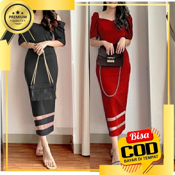 Baju Mini Midi Dress Natal Polos Terbaru Christmas Dress Party New Year Eve 2023 Wanita Putih Merah 