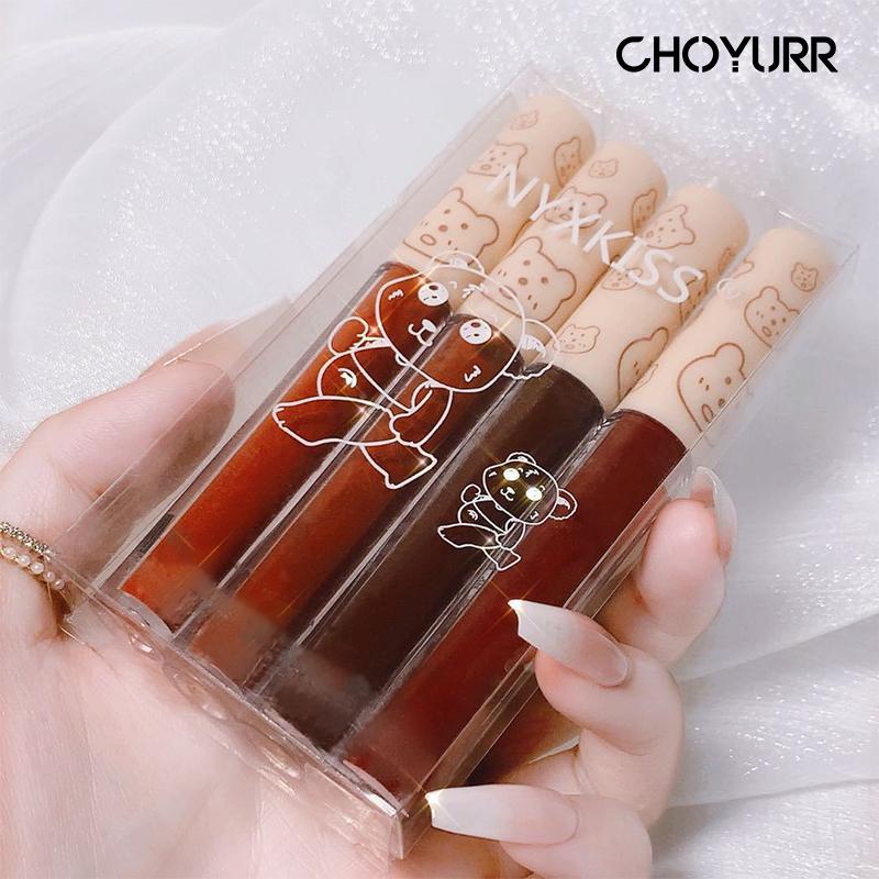 【COD】Lipstik Lipcream Matte Lembut Tahan Lama 4 warna Waterproof Velvet Matte Lipstick -CH