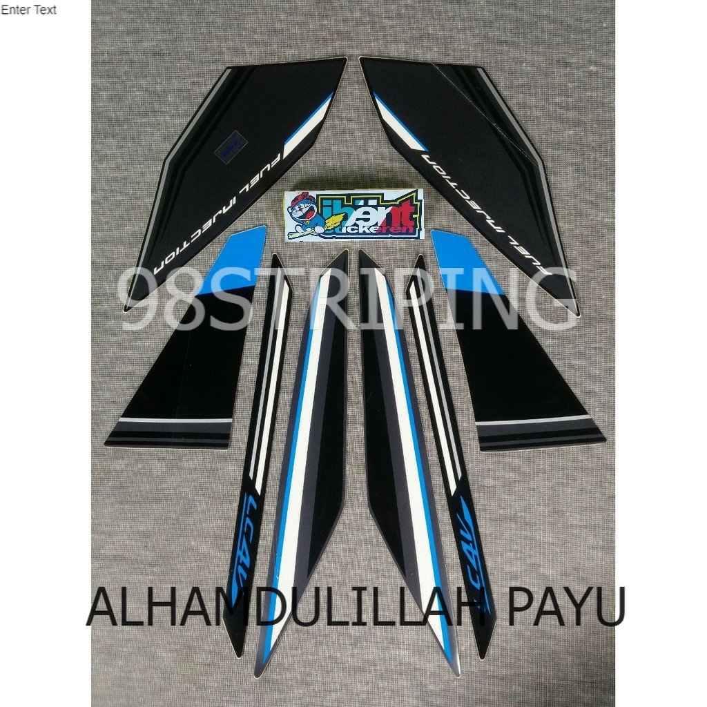 STIKER STRIPING LIS STANDAR ORI YAMAHA VIXION HITAM BIRU  2015 POLET