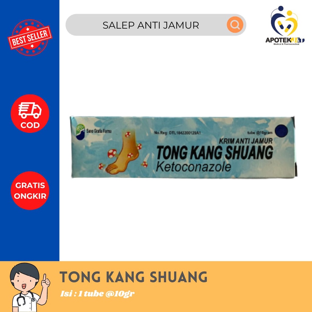 TONG KANG SHUANG 10 GR/SALEP KETOCONAZOLE/SALAP GATAL JAMUR PANU KADAS  KUTU AIR