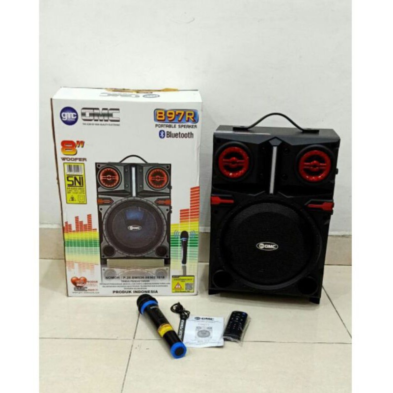 Speaker Aktif Bluetooth MIC GMC 897R 897 R Speaker Aktif GMC ORIGINAL