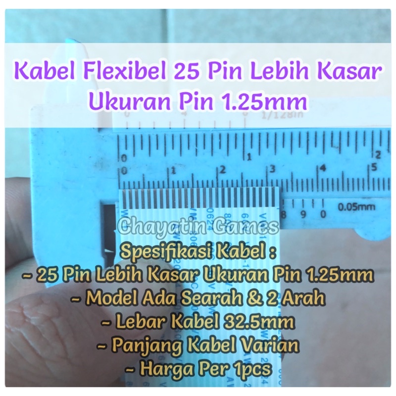 Kabel Flexibel 25 Pin Lebih Kasar Model &amp; Panjang Varian Jarak 1.25mm